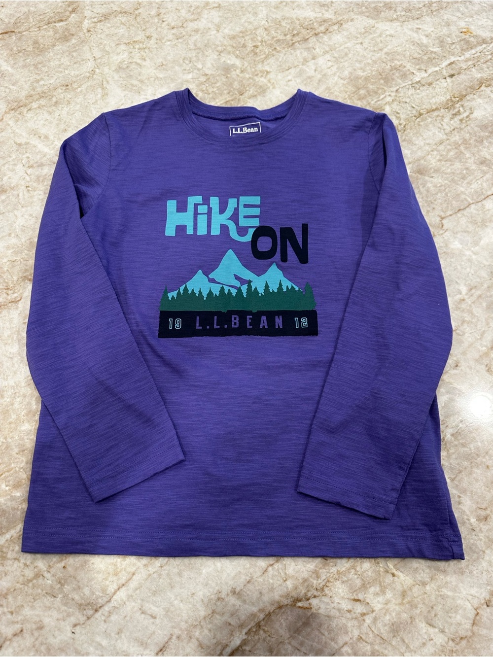 L.L. Bean Purple Long-Sleeve "Hike On" Graphic Tee